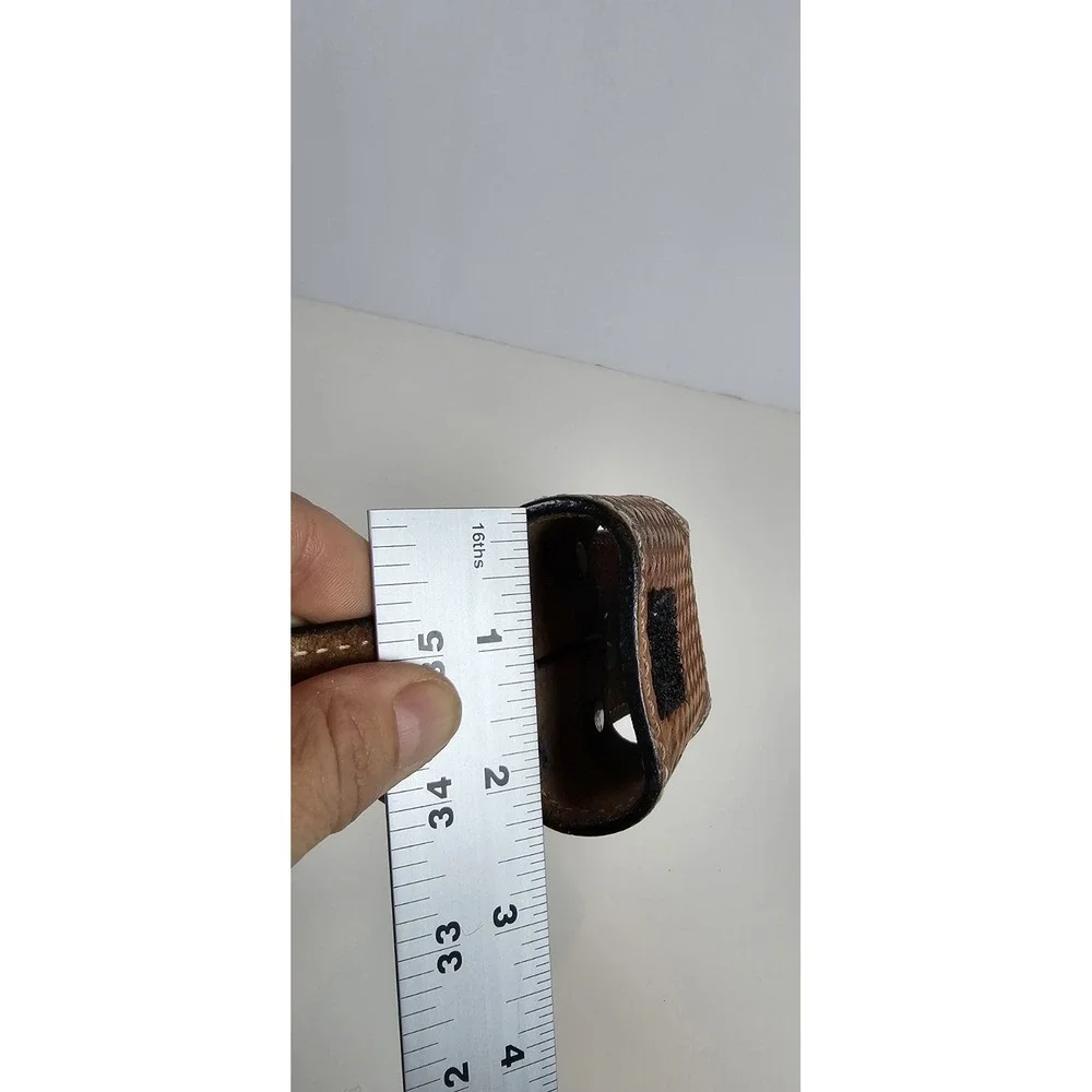 Hand Tooled Leather Cell Phone/Pager Case‎ Concho Belt Clip Holster 4